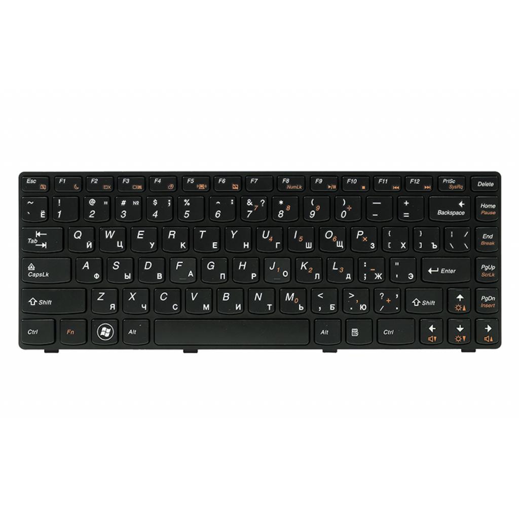 Клавіатура ноутбука PowerPlant Lenovo IdeaPad G480 чорна, чорна рамка (KB311880) - зображення 1