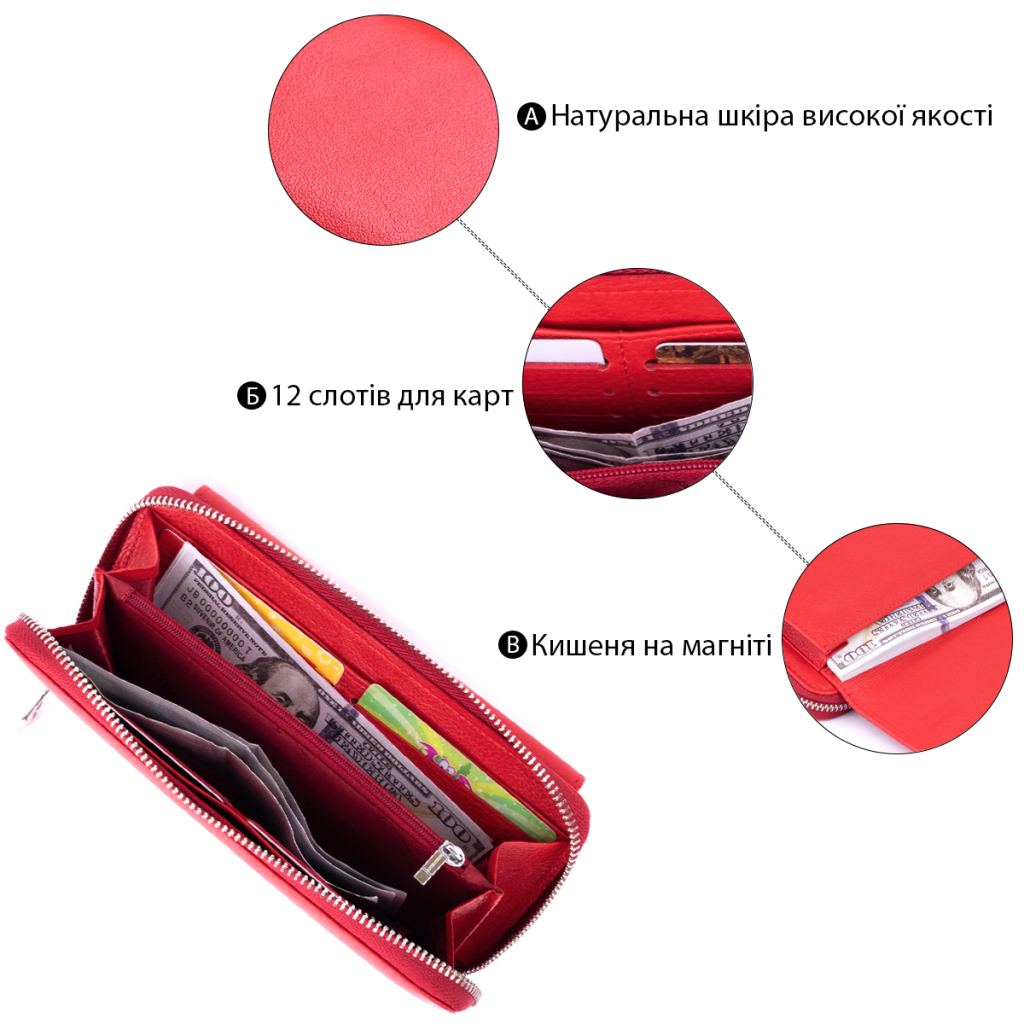 Гаманець ST Leather Червоний (19366) - изображение 4