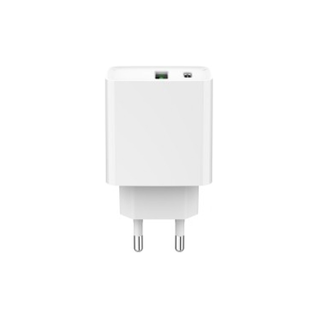 Зарядний пристрій Gembird USB-A + Type-C (PD20W + QC3.0 18W) white (TA-UC-PDQC20-01-W) - зображення 2