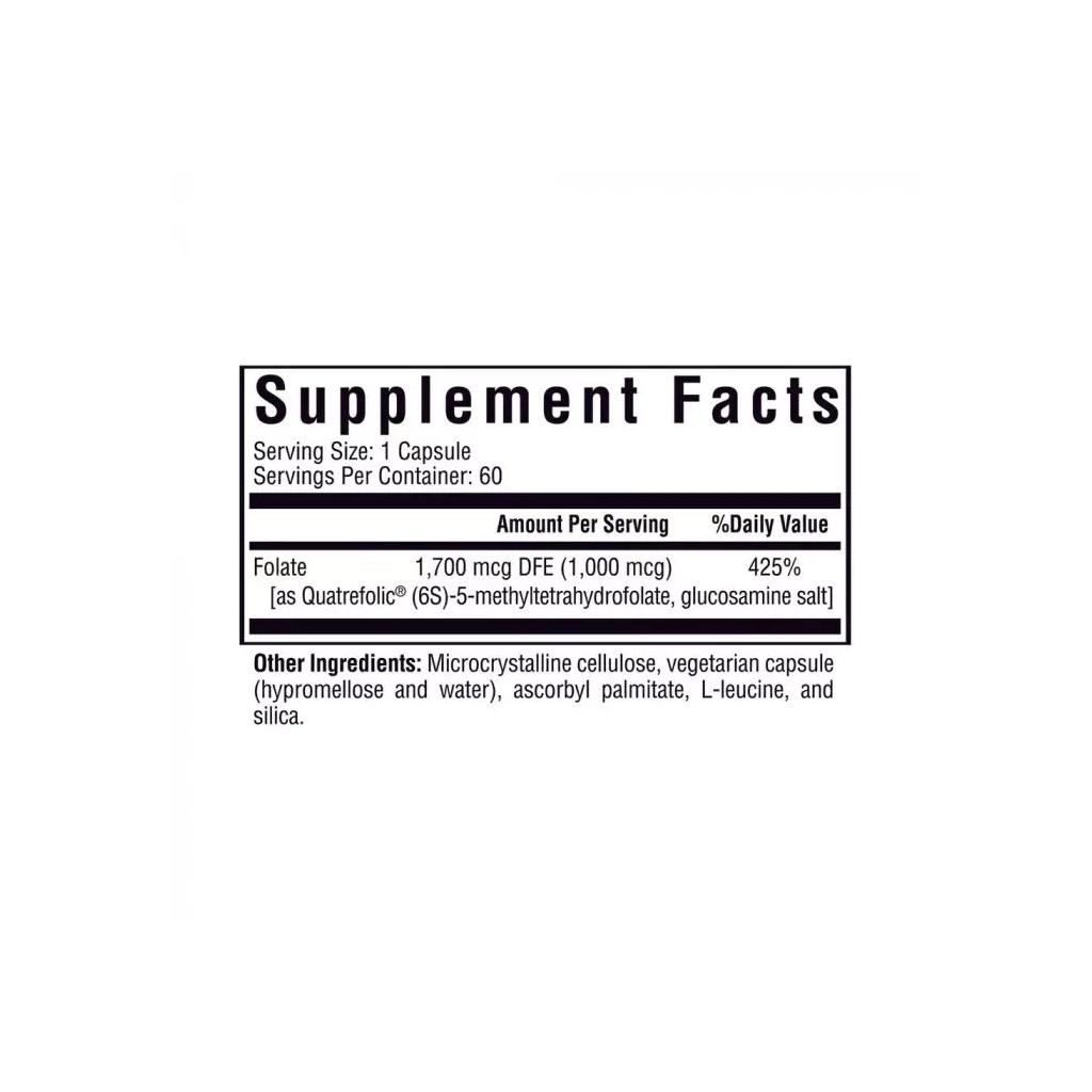 Вітамін Seeking Health Метилфолат, L-5-MTHF, 60 вегетаріанських капсул (SKH-52057) - зображення 2