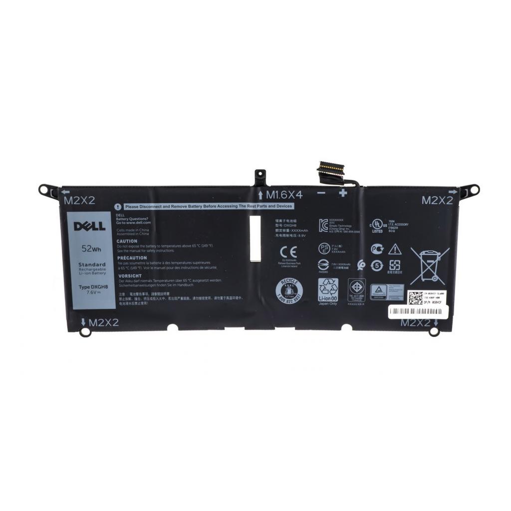 Акумулятор до ноутбука Dell XPS13-9370 DXGH8 52Wh (6500mAh), 4cell, 7.6V, Li-ion (A47543) - зображення 1