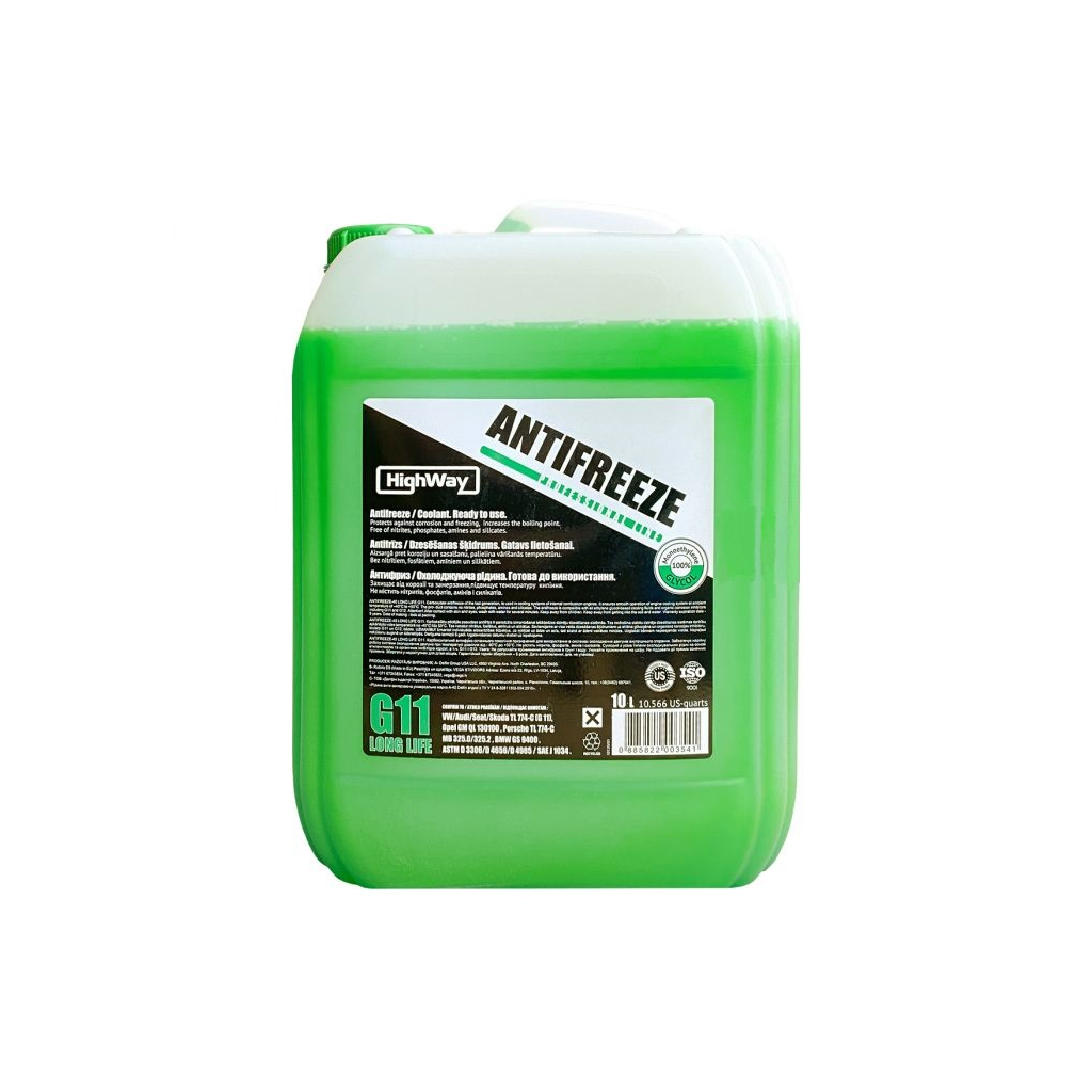 Антифриз HighWay -40 LONG LIFE G11 зелений 10кг (10120) - зображення 1
