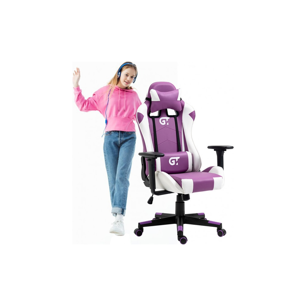 Крісло ігрове GT Racer X-5934-B White/Violet (X-5934-B Kids White/Violet) - зображення 7