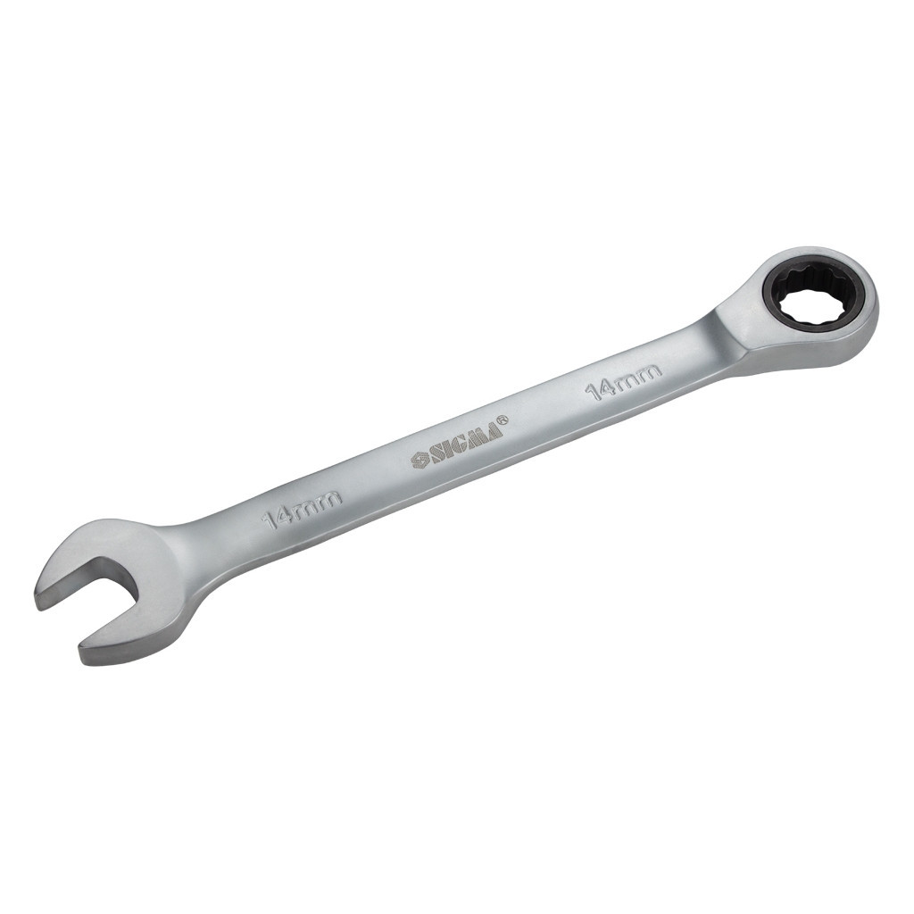 Ключ Sigma ріжково-накидний з тріскачкою 14мм CrV satine (6022141) - зображення 3