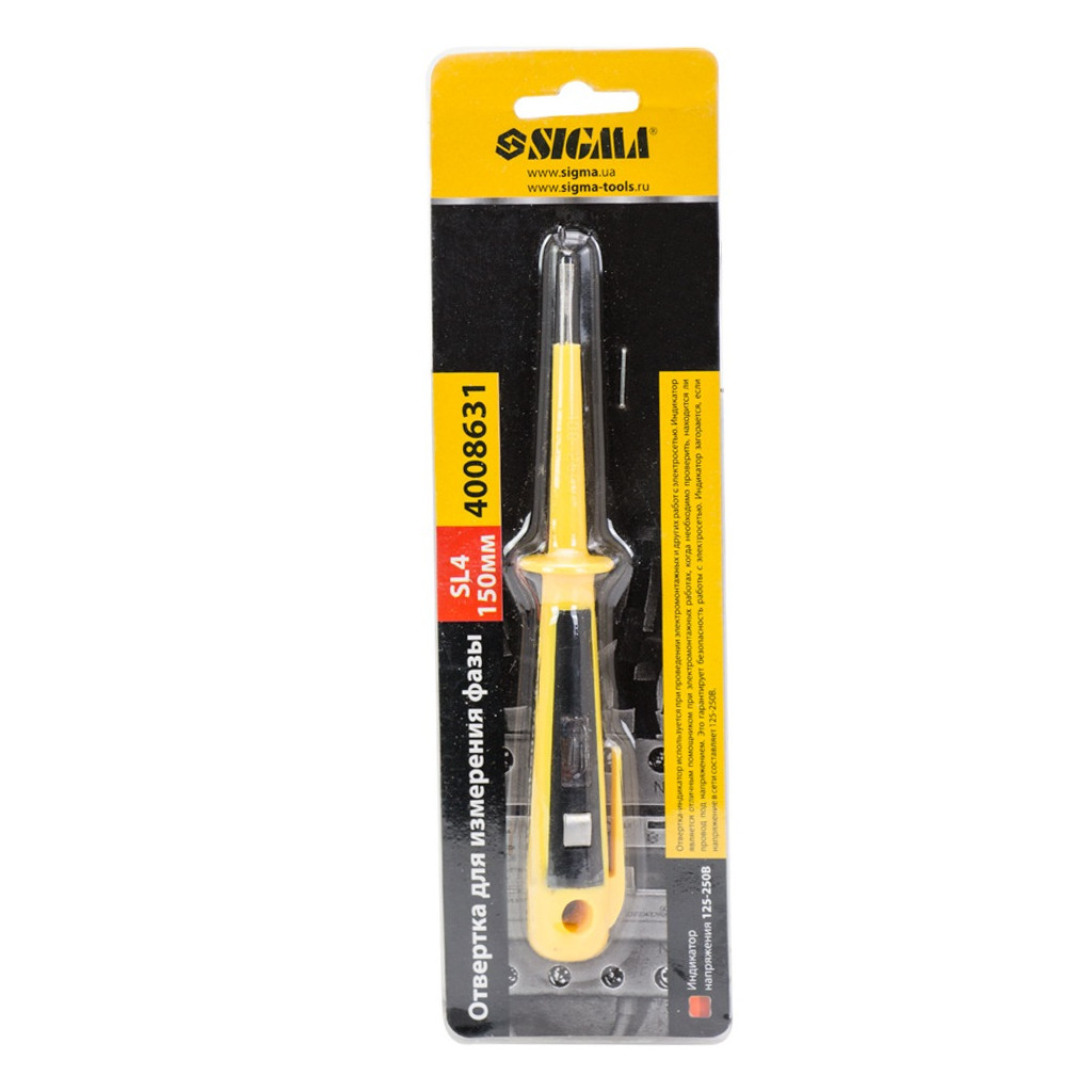 Викрутка Sigma з індикатором напруги SL 4.0x150мм 110-250В (4008631) - зображення 2