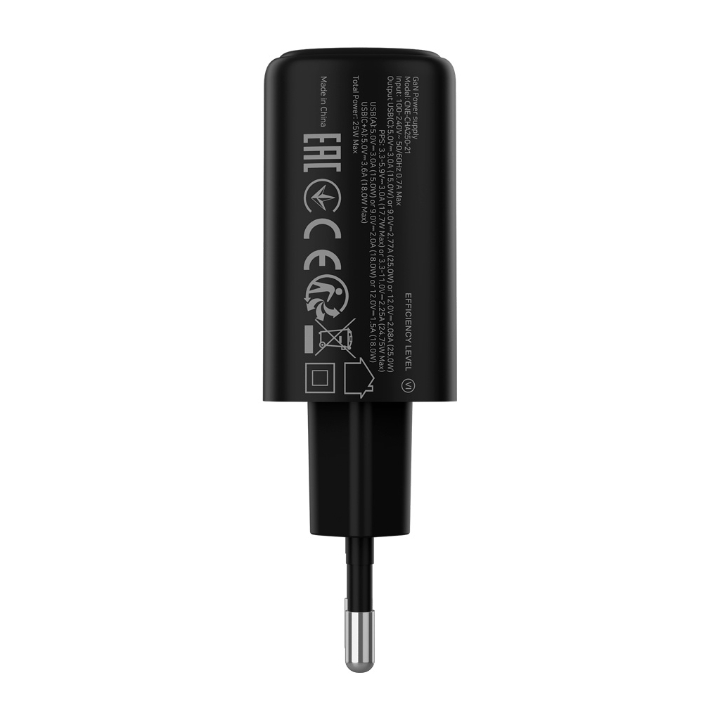 Зарядний пристрій Canyon OnCharge 250 25W 1xPD 1xQC EU Black (CNE-CHA250-31) - зображення 4