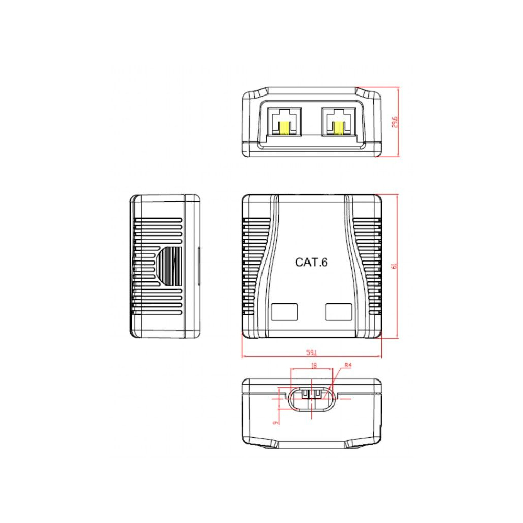 Комп'ютерна розетка Cablexpert RJ45x2 FTP, cat.6 (NCAC-2F6-01) - зображення 5