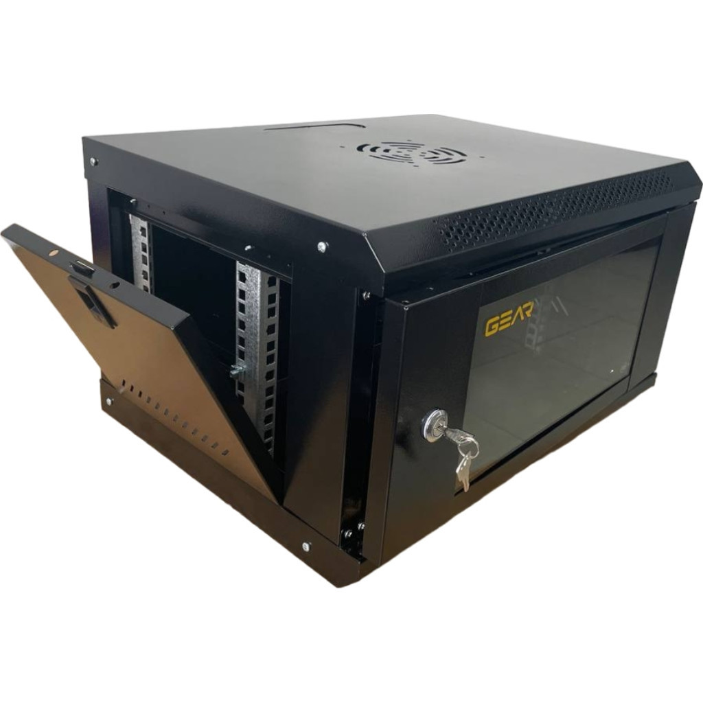 Шафа настінна GEAR 6U 19'' 530x400x300 мм, + полка 19", black (GWMSN-6U) - изображение 2