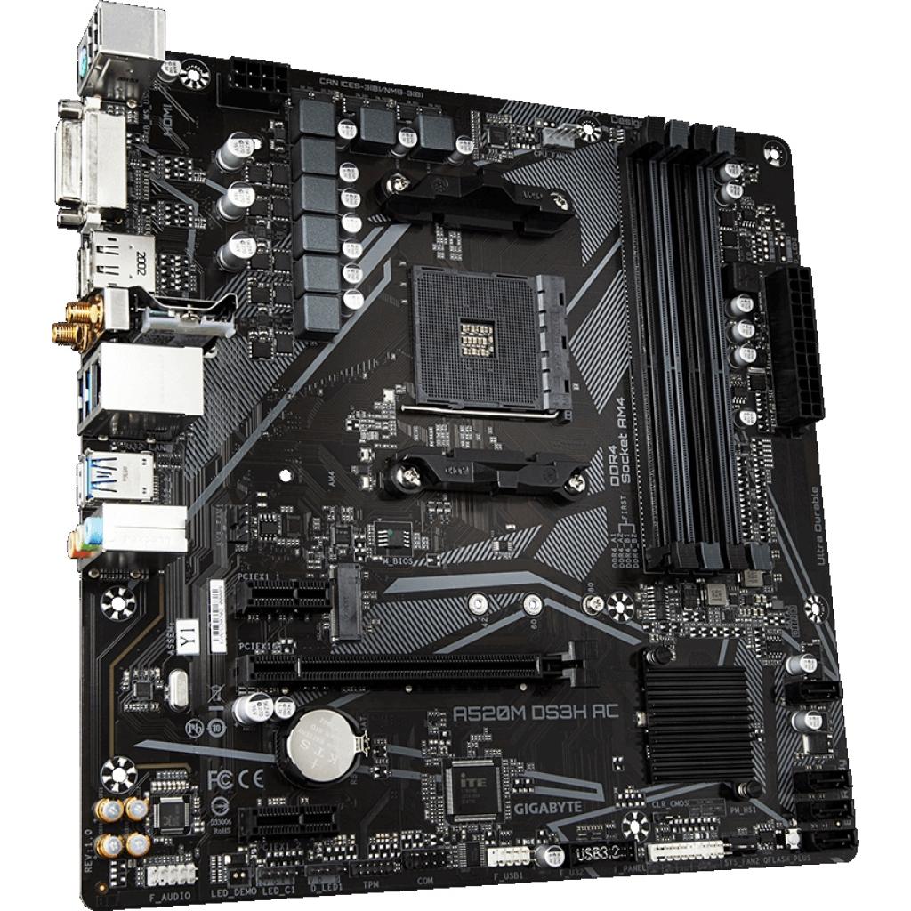 Материнська плата GIGABYTE A520M DS3H AC - зображення 3