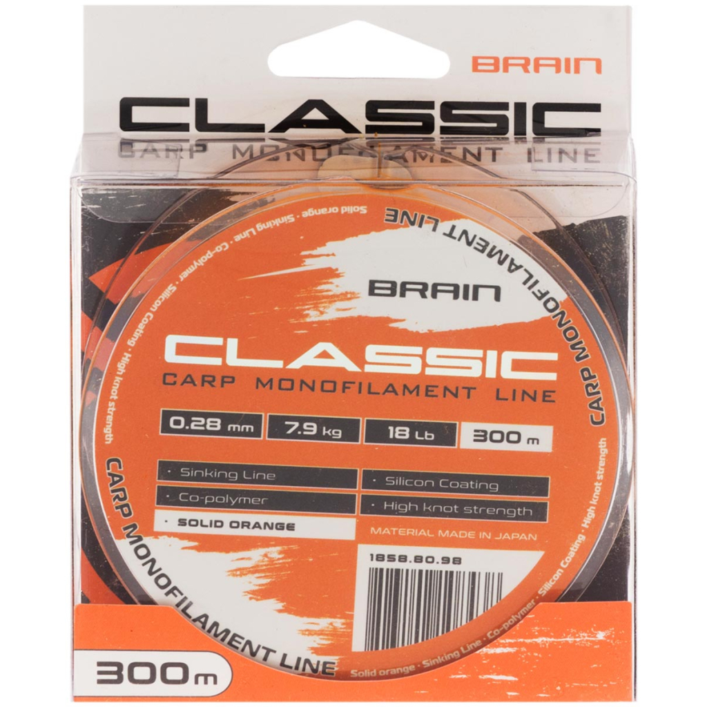 Волосінь Brain Classic Carp Line (solid orange) 300m 0.28mm 18lb 7.9kg (1858.80.98) - зображення 2