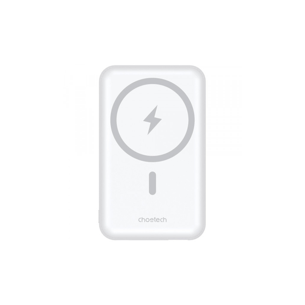 Батарея універсальна Choetech Magnetic Wireless 10000mAh 20W, PD,QC/3.0, USB-A, USB-C, White (B663-ACWH) - зображення 1