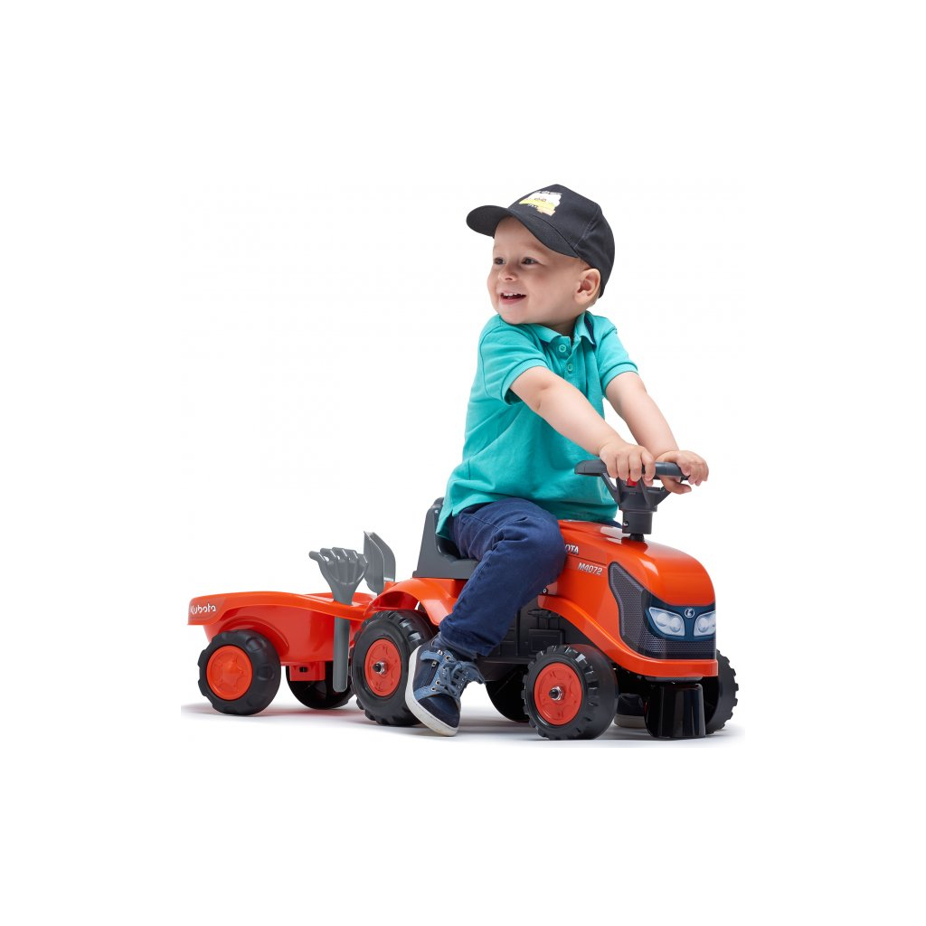 Чудомобіль Falk Kubota трактор з причепом Жовтогарячий (260C) - зображення 3