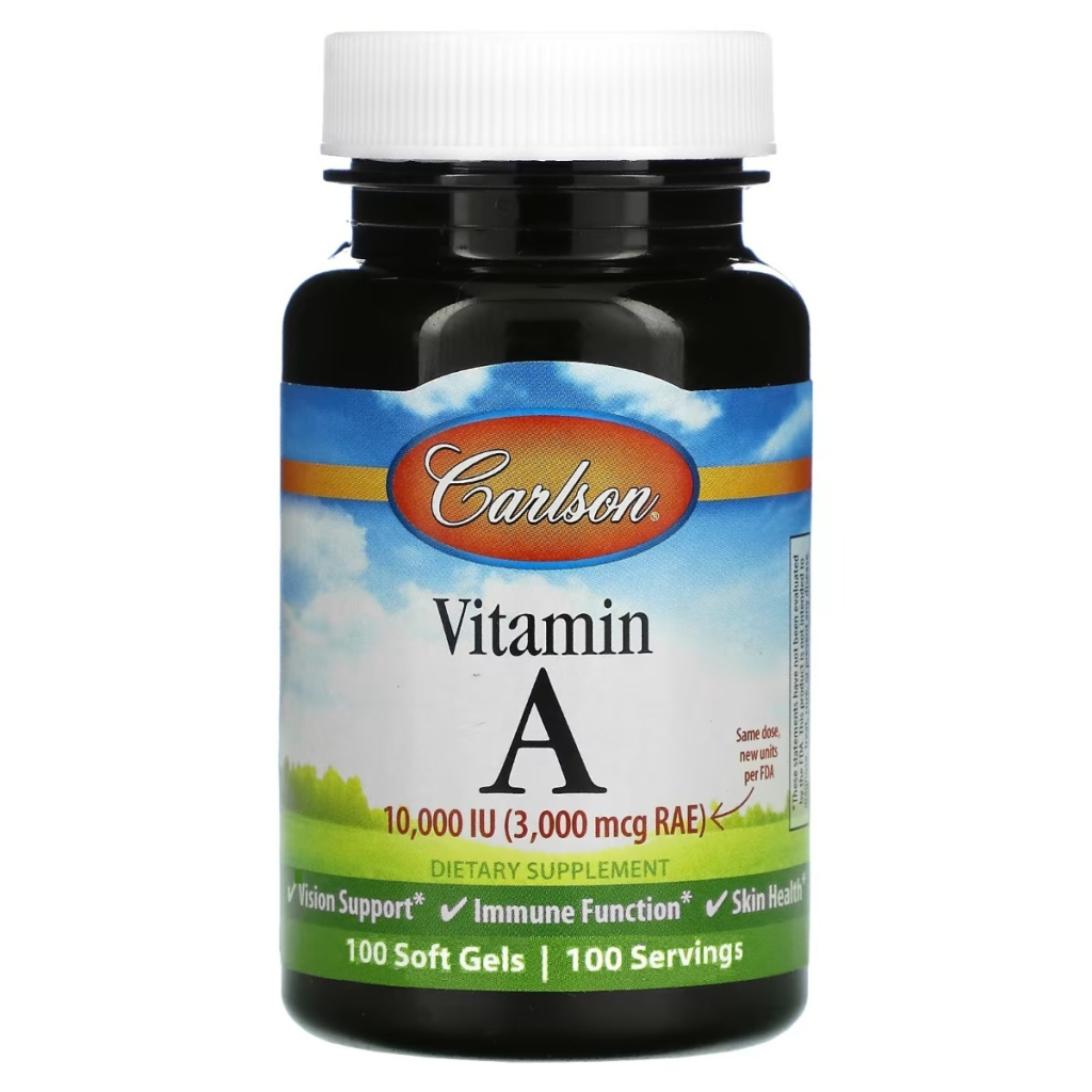 Вітамін Carlson Вітамін А, 10000 МО, Vitamin A, 100 желатинових капсул (CL1111) - зображення 1