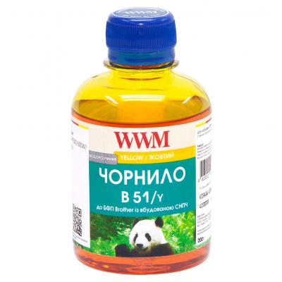 Чорнило WWM Brother DCP-T300/T500W/T700W 200г Yellow Water-soluble (B51/Y) - зображення 1