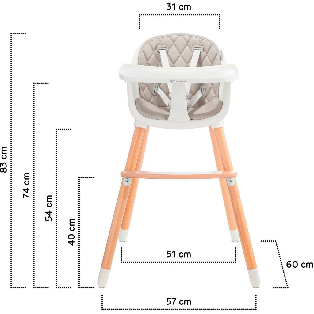 Стілець для годування Kinderkraft Sienna Gray (5902533915125) - изображение 11