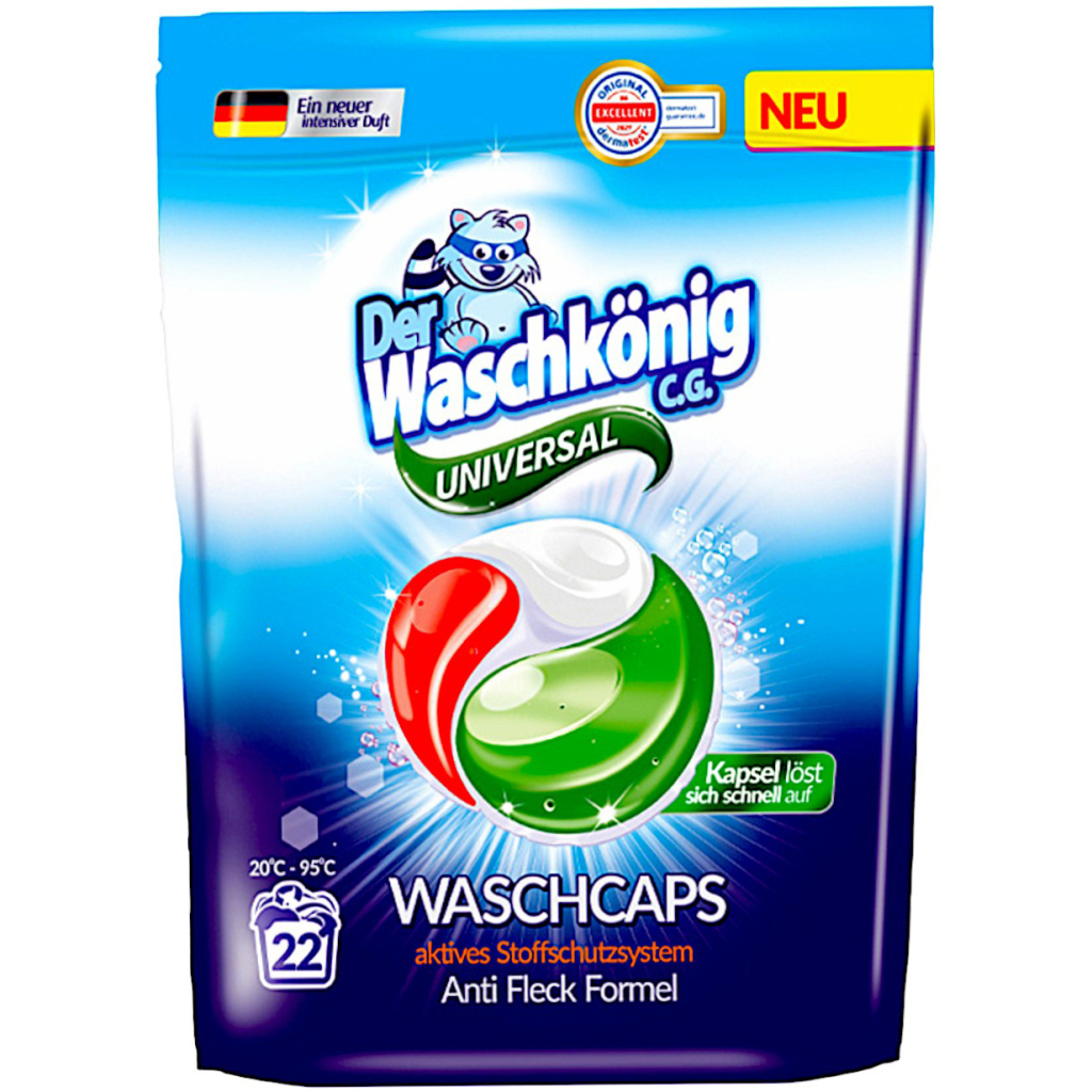 Капсули для прання Waschkonig Universal 3 in 1 22 шт. (4260418933659) - зображення 1