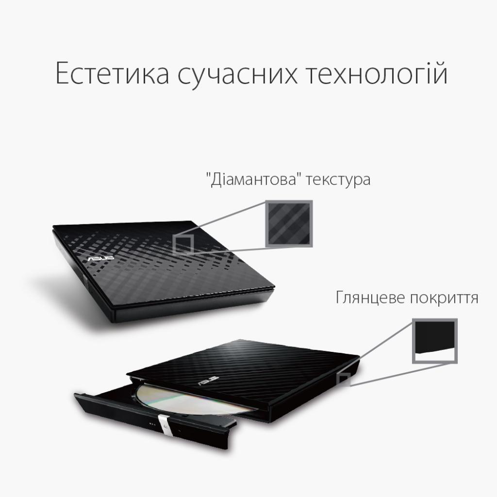 Оптичний привід DVD-RW ASUS SDRW-08D2S-U LITE/BLK/G/AS (90-DQ0435-UA221KZ) - изображение 2