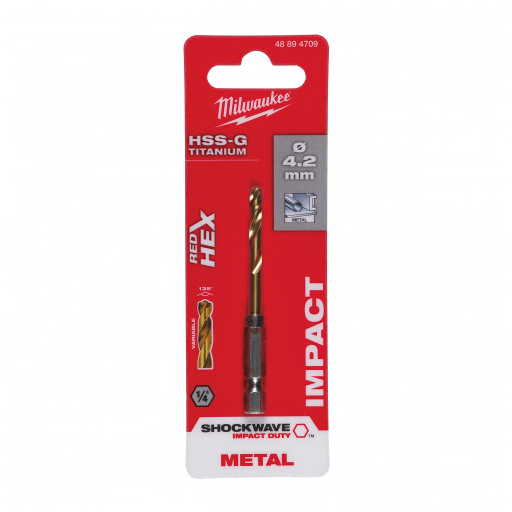 Свердло Milwaukee по металу RedHEX HSS-G TiN, 4,2мм (48894709) - зображення 3