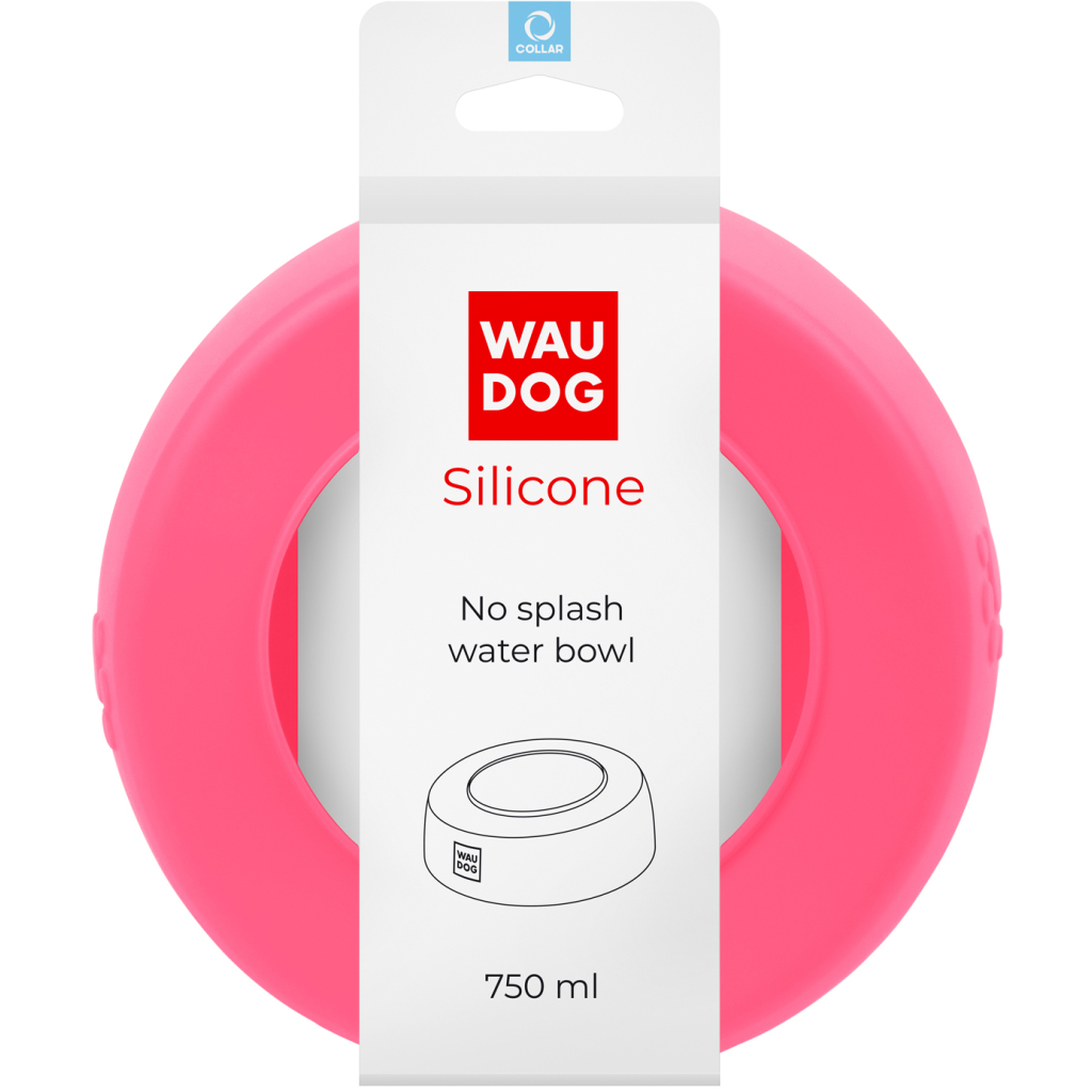 Посуд для собак WAUDOG Silicone Миска-непроливайка 750 мл рожева (50787) - зображення 4