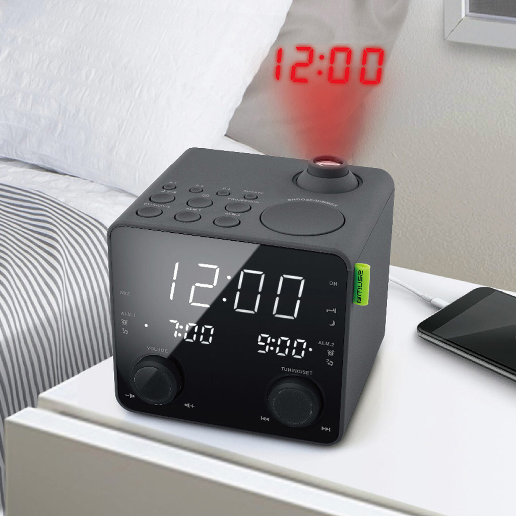 Настільний годинник Muse Радіо-годинник з USB та проекцією (M-189 P) - зображення 5