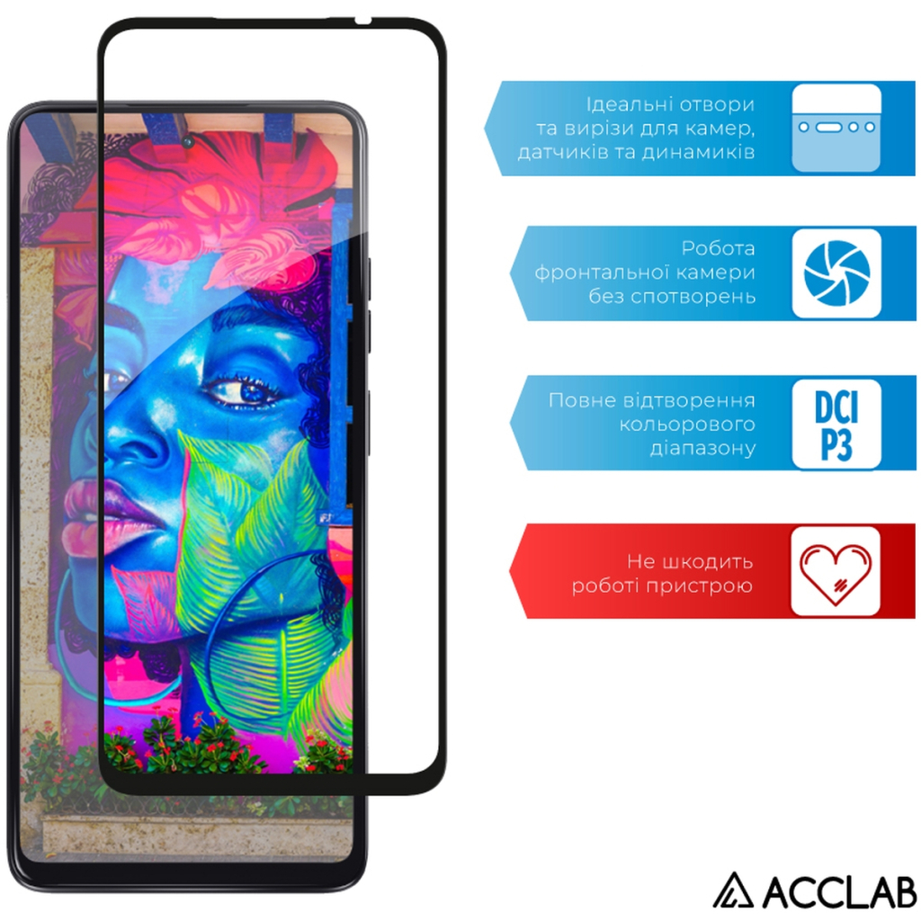 Скло захисне ACCLAB Full Glue MOTO G24/G34 Black (1283126590016) - зображення 5