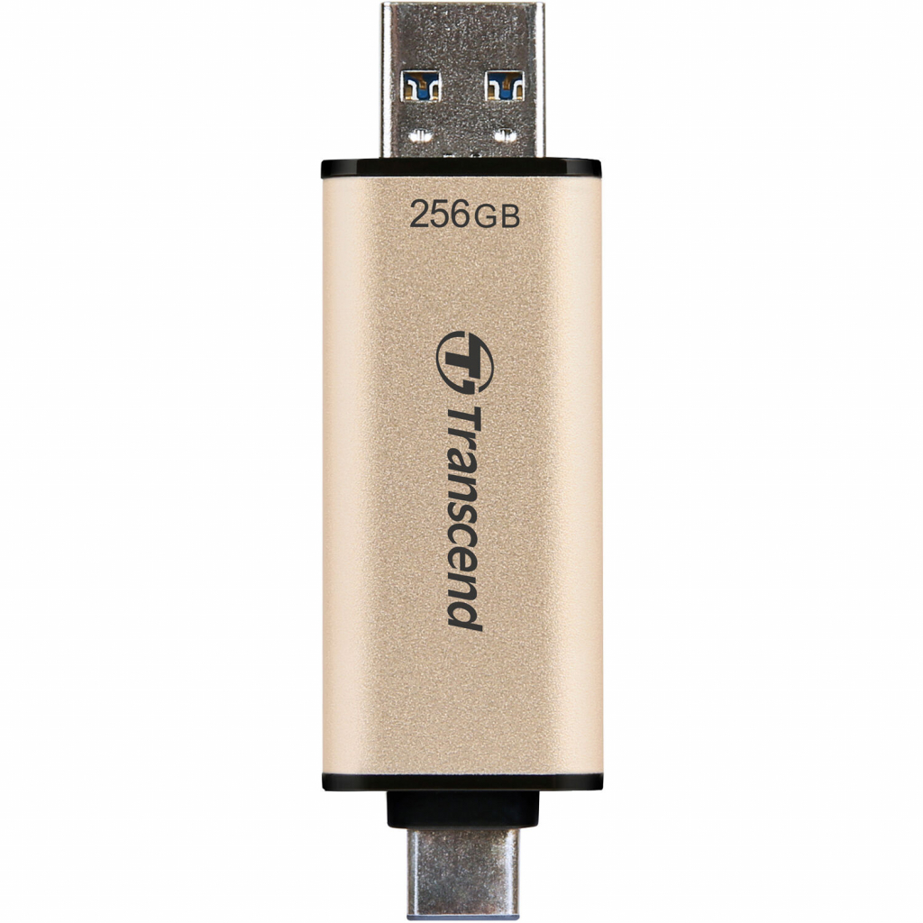 USB флеш накопичувач Transcend 256GB JetFlash 930 Gold-Black USB 3.2/Type-C (TS256GJF930C) - зображення 5