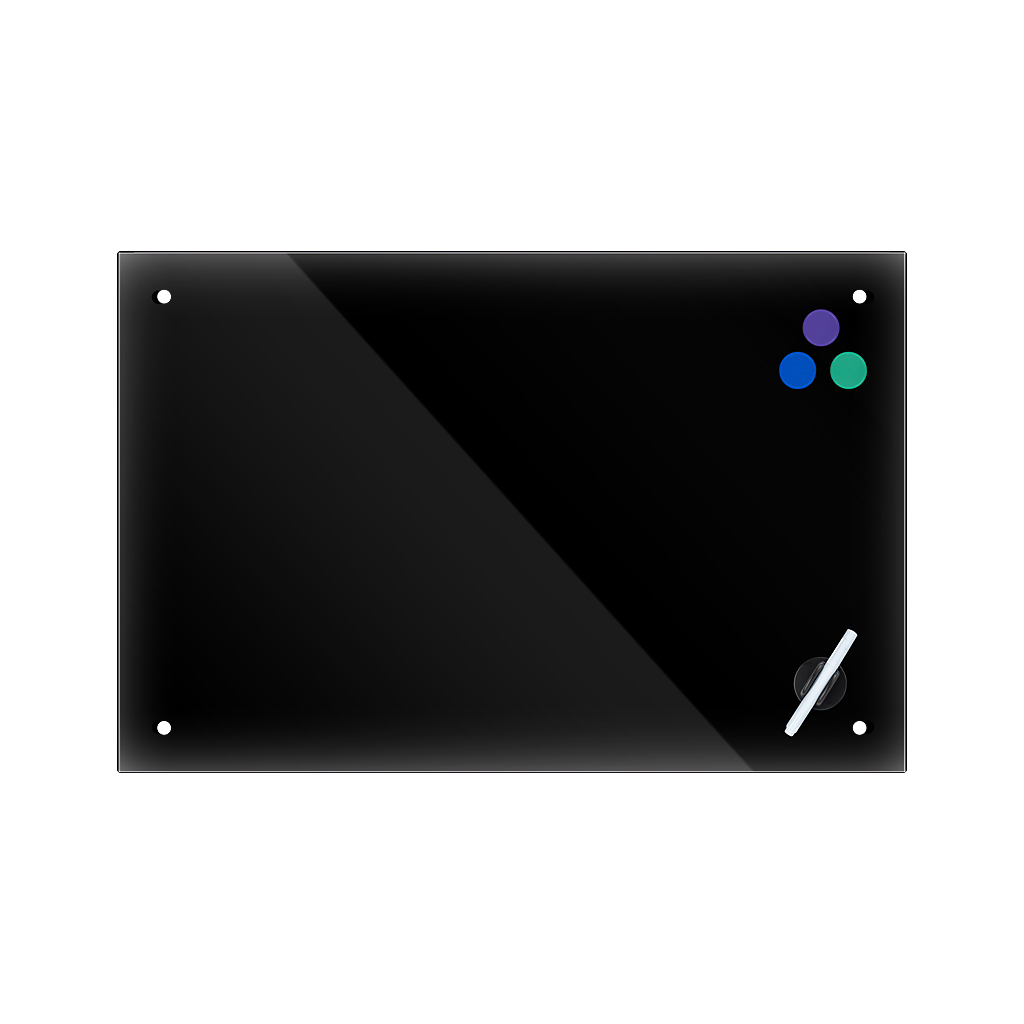 Офісна дошка Axent скляна магнітно-маркерна 90x120 см, чорна (9616-01-А) - зображення 1