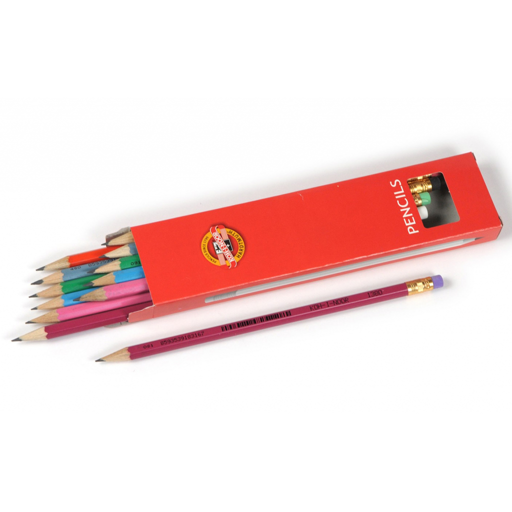 Олівець графітний Koh-i-Noor 1380 mix ASTRA, НВ, with eraser, (1380002017KS) - зображення 2