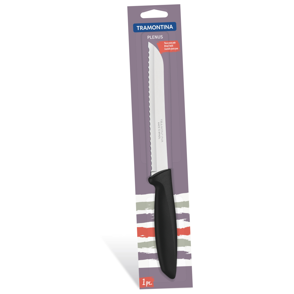 Кухонний ніж Tramontina Plenus black для хліба 203 мм (23422/108) - зображення 3
