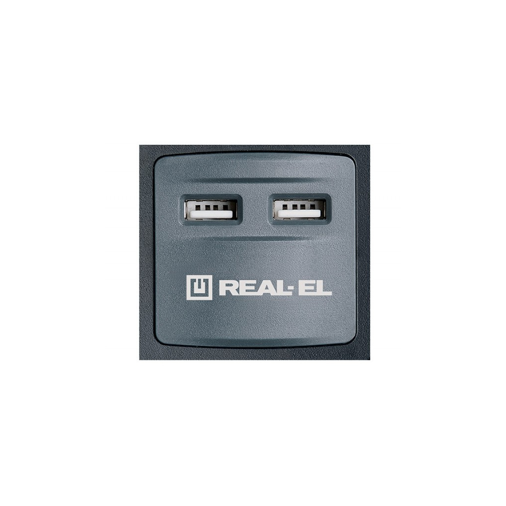 Мережевий фільтр живлення REAL-EL RS-8F USB CHARGE 3m, black (EL122300004) - зображення 2