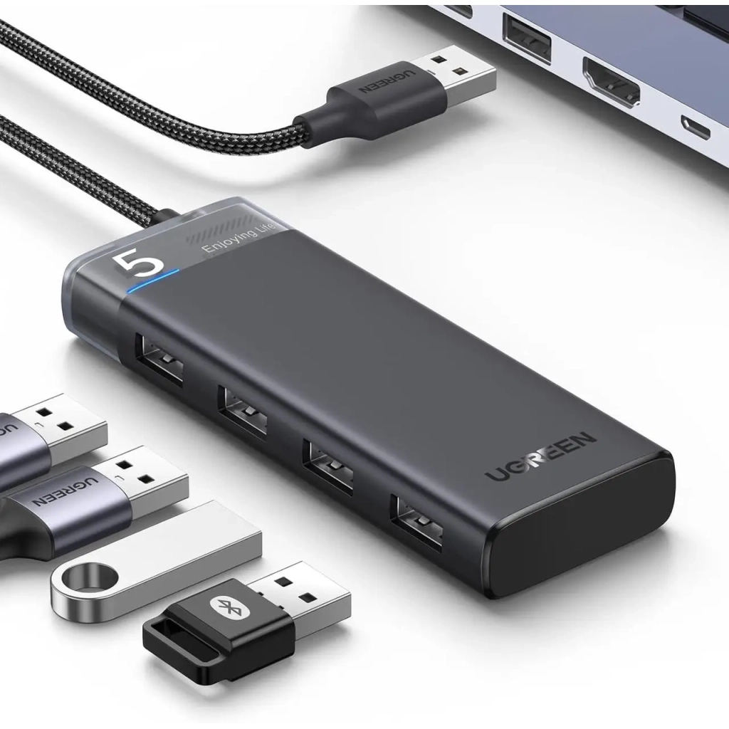Концентратор Ugreen USB 3.0 to 4xUSB 3.2 Gen1 CM653 black (15548) - зображення 2