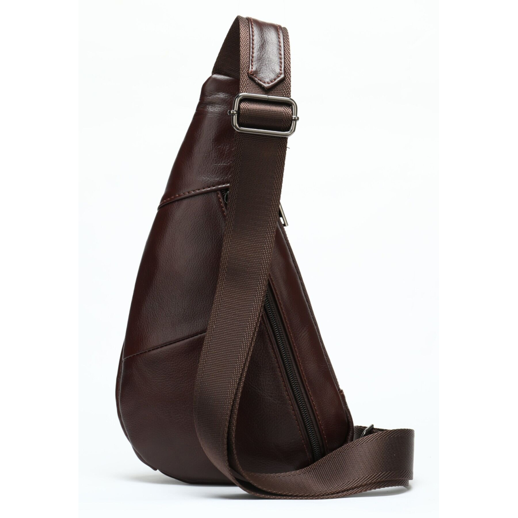 Сумка Vintage Чоловіча слінг шкіряна Коричнева (14737) - зображення 5