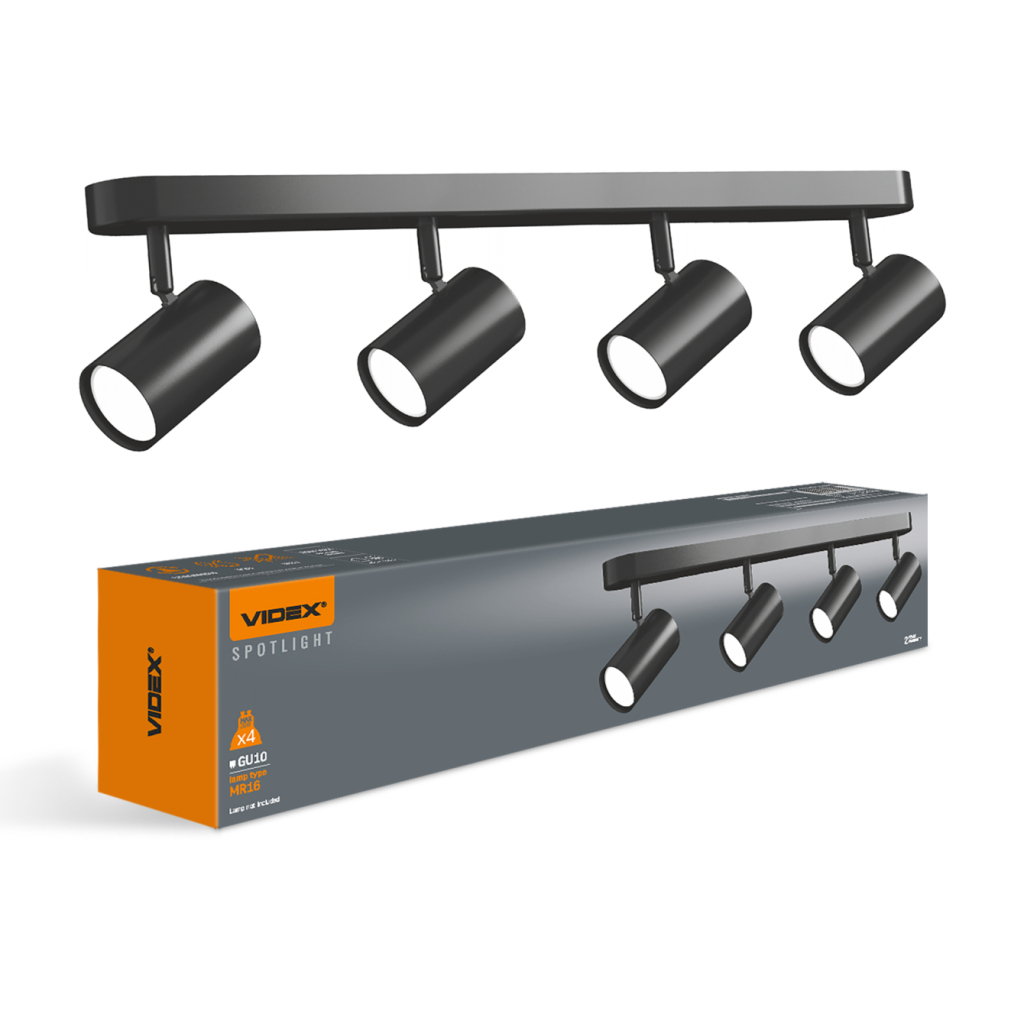 Світильник Videx під лампу 4xGU10 накладний поворотний (VL-SPF05B-WPB) - изображение 3