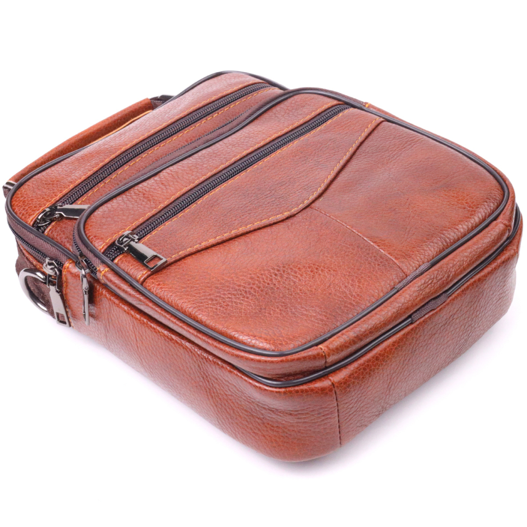 Сумка Vintage З ручкою шкіряна Руда (21277) - зображення 5