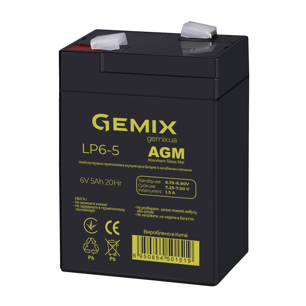 Батарея до ДБЖ Gemix 6В 5Ач (LP6-5) - зображення 2