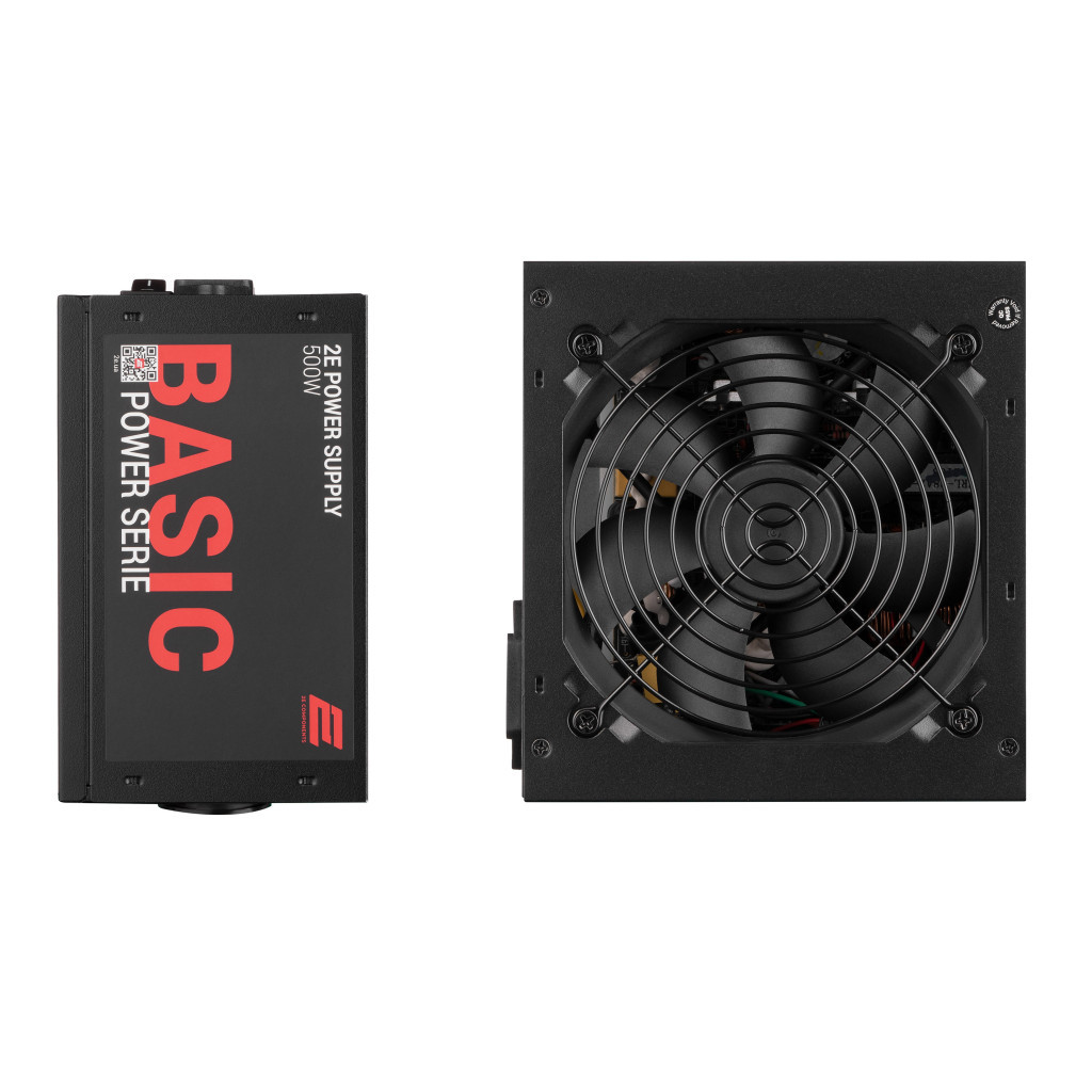 Блок живлення 2E BASIC POWER (500W), 80, 120mm, 1xMB 24pin(20+4), 1xCPU 8pin(4+4), 3xMolex, 4xSATA, 2xPCIe 8pin( (2E-BP500-120APFC) - зображення 2