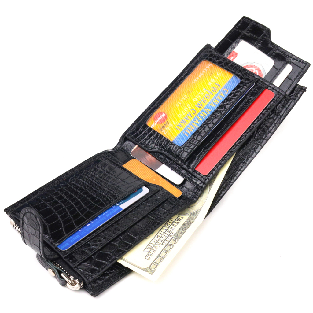 Гаманець Canpellini З натуральної шкіри Чорний (21504) - зображення 7