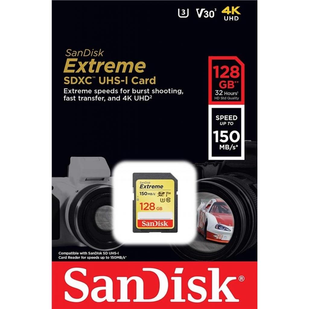 Карта пам'яті SanDisk 128GB SDXC class 10 UHS-I U3 Extreme (SDSDXV5-128G-GNCIN) - зображення 2