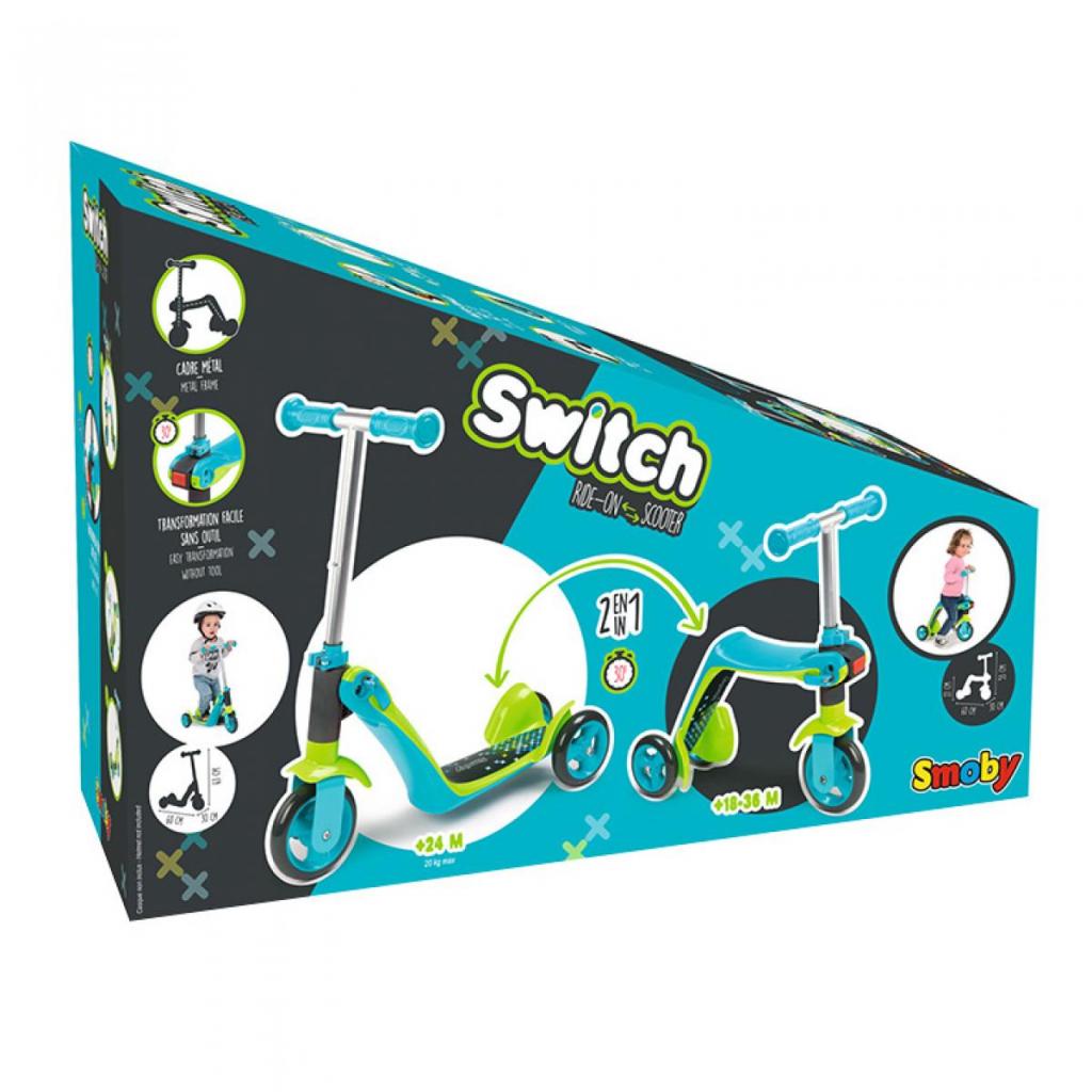 Самокат Smoby трансформер 2 в 1 з металевою рамою (750605) - зображення 3