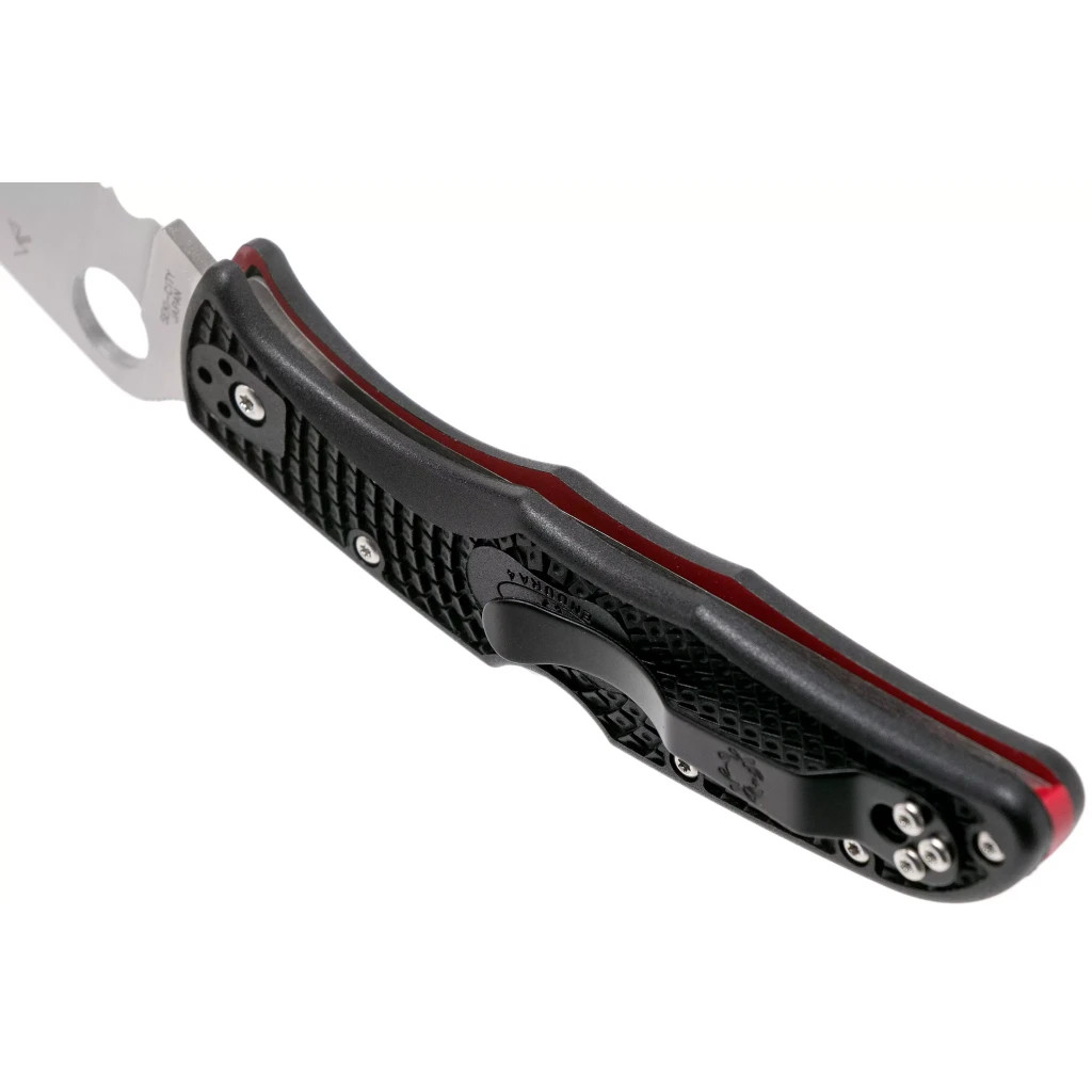 Ніж Spyderco Endura 4 Thin Red Line напівсеррейтор (C10FPSBKRD) - зображення 6