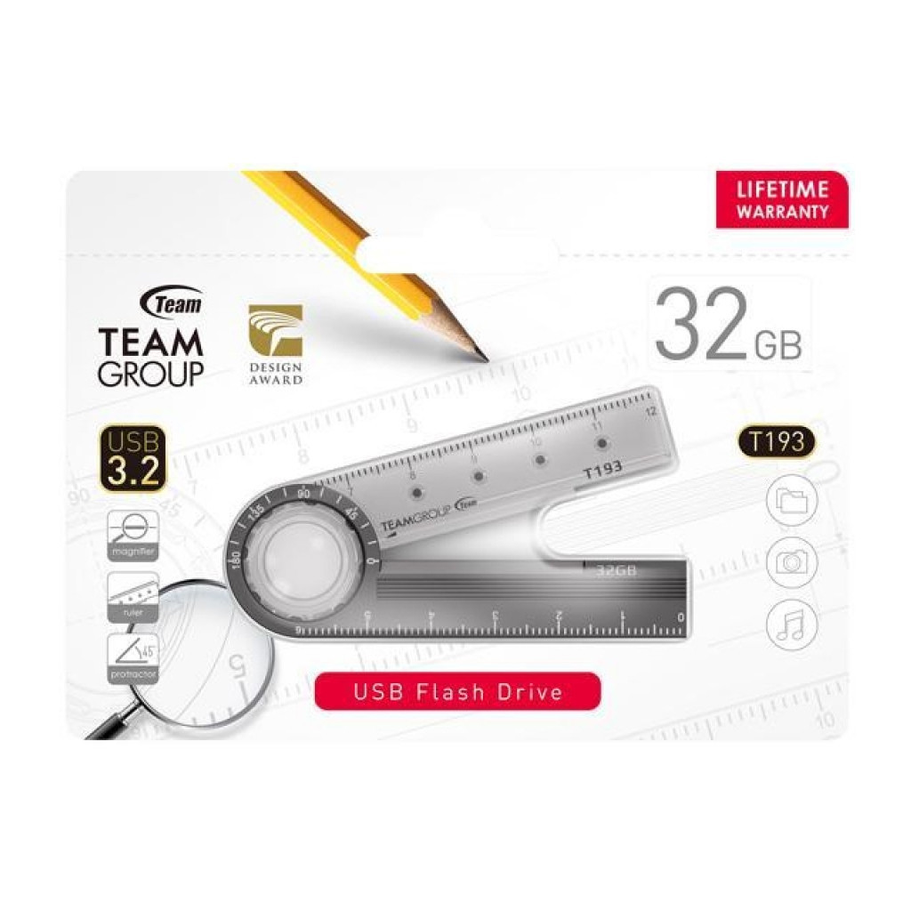USB флеш накопичувач Team 32GB T193 Nickel Black USB 3.2 (TT19332GF01) - зображення 5