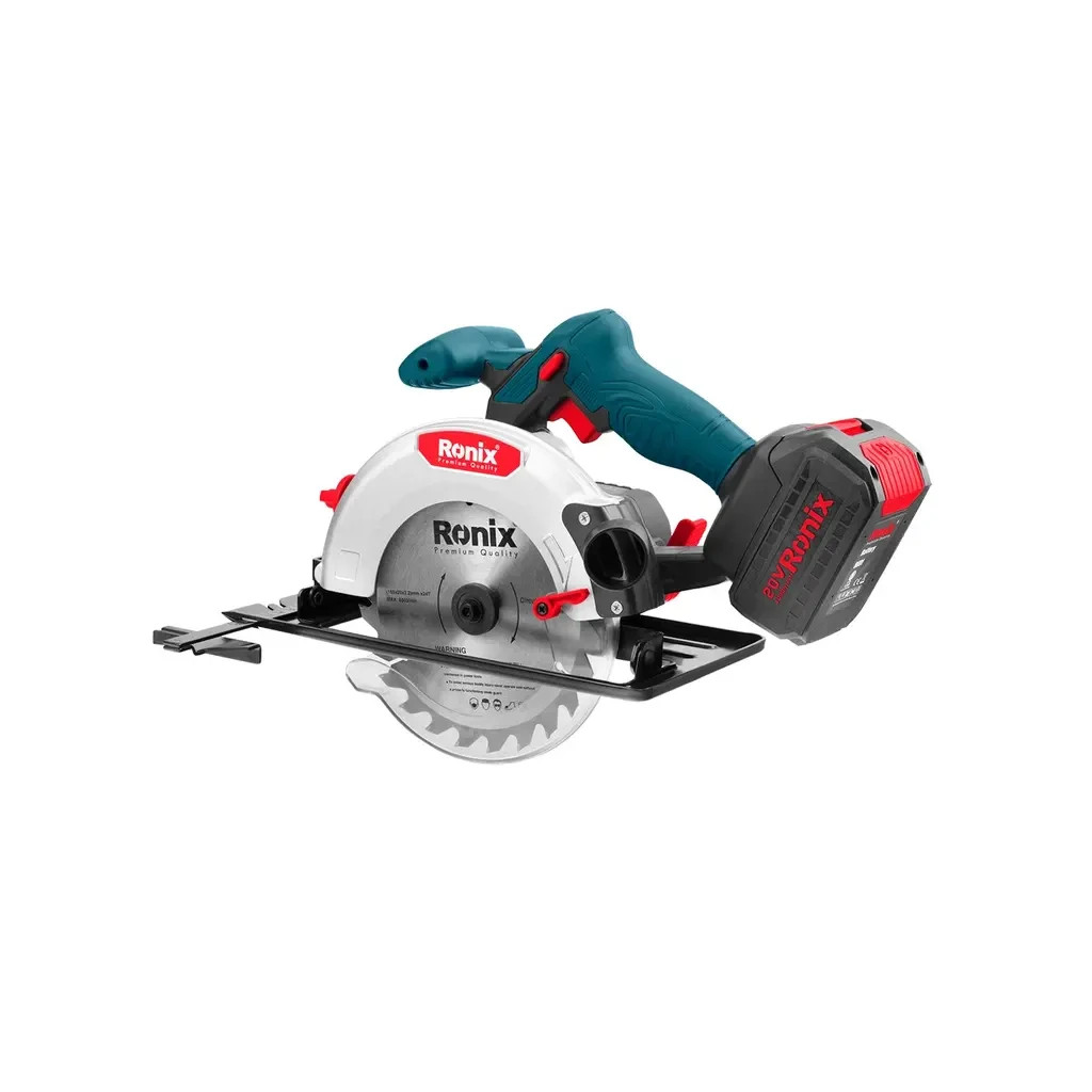 Дискова пила Ronix циркулярна 20Вт, 165мм, 4Ah x 2 (8609) - изображение 2