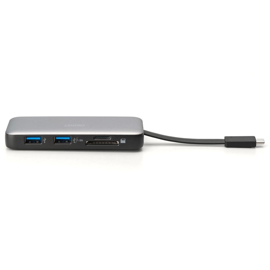 Порт-реплікатор Digitus USB-C > HDMI/2xUSB-A/USB-C/SD/MicroSD/RJ54 (DA-70914) - изображение 4