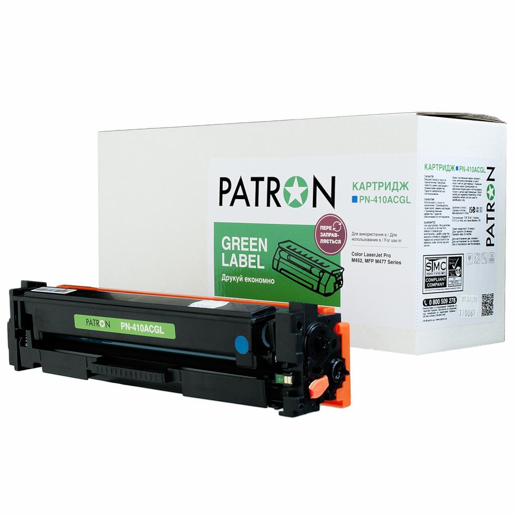 Картридж Patron HP CLJ CF411A, для Pro M452/M477 Cyan, GREEN Label (PN-410ACGL) - зображення 1