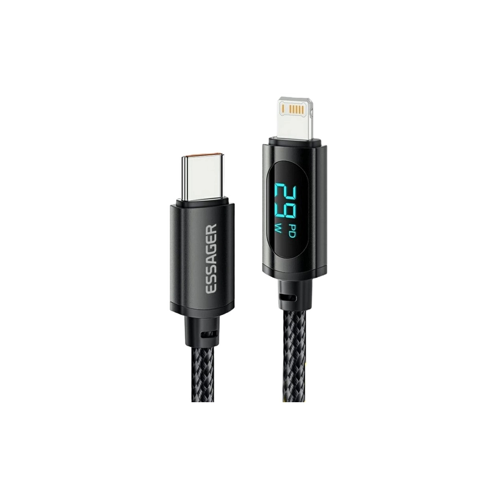Дата кабель USB-C to Lightning 1.0m 29W LED black Essager (EXCTL-XY01-P) - зображення 2