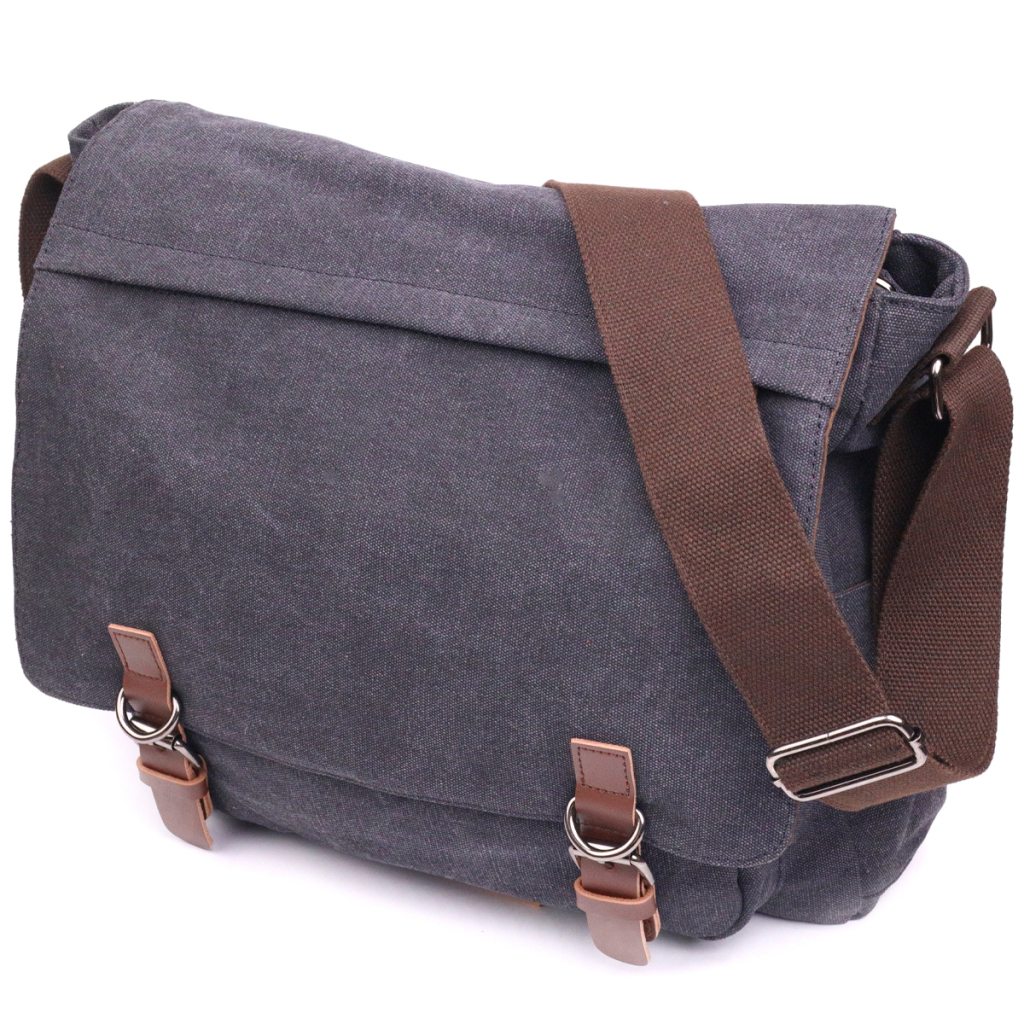 Сумка Vintage З клапаном текстильна Чорна (21240) - зображення 1