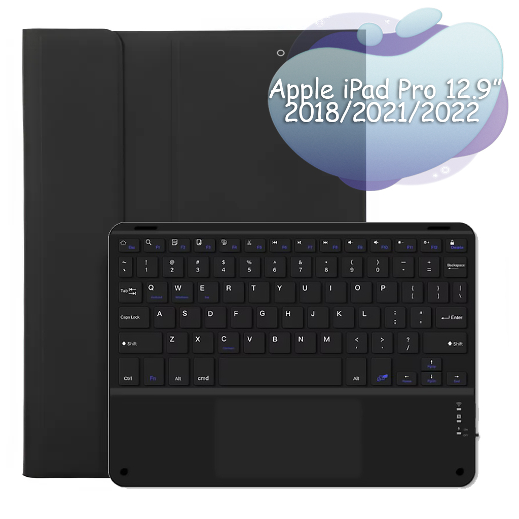 Чохол до планшета BeCover Keyboard+TouchPad Apple iPad Pro 12.9 2018/2021/2022 Black (712381) - зображення 1