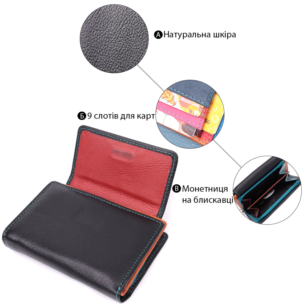 Гаманець ST Leather З натуральної шкіри Чорний (22501) - зображення 4