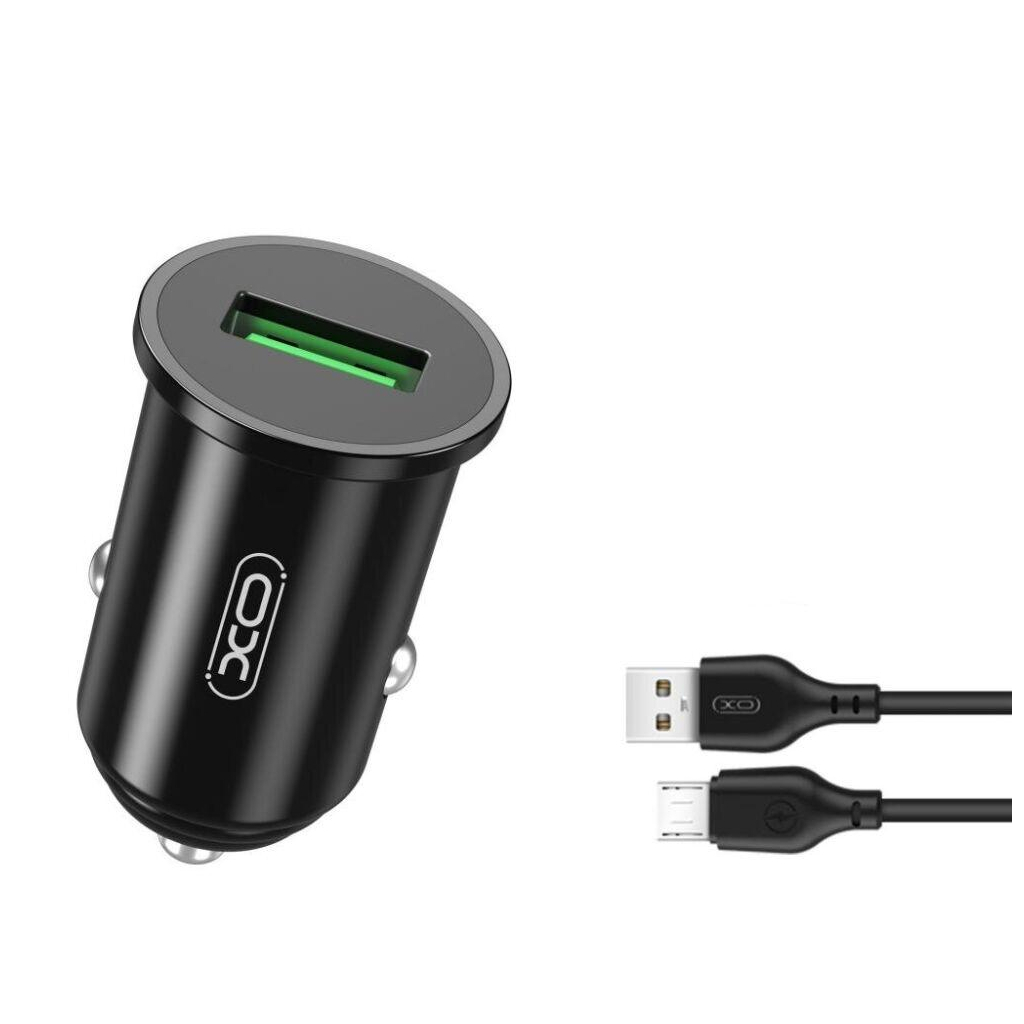 Зарядний пристрій XO USB QC3.0 18W + cable USB to Micro 5P black (TZ12-M-BK) - зображення 3