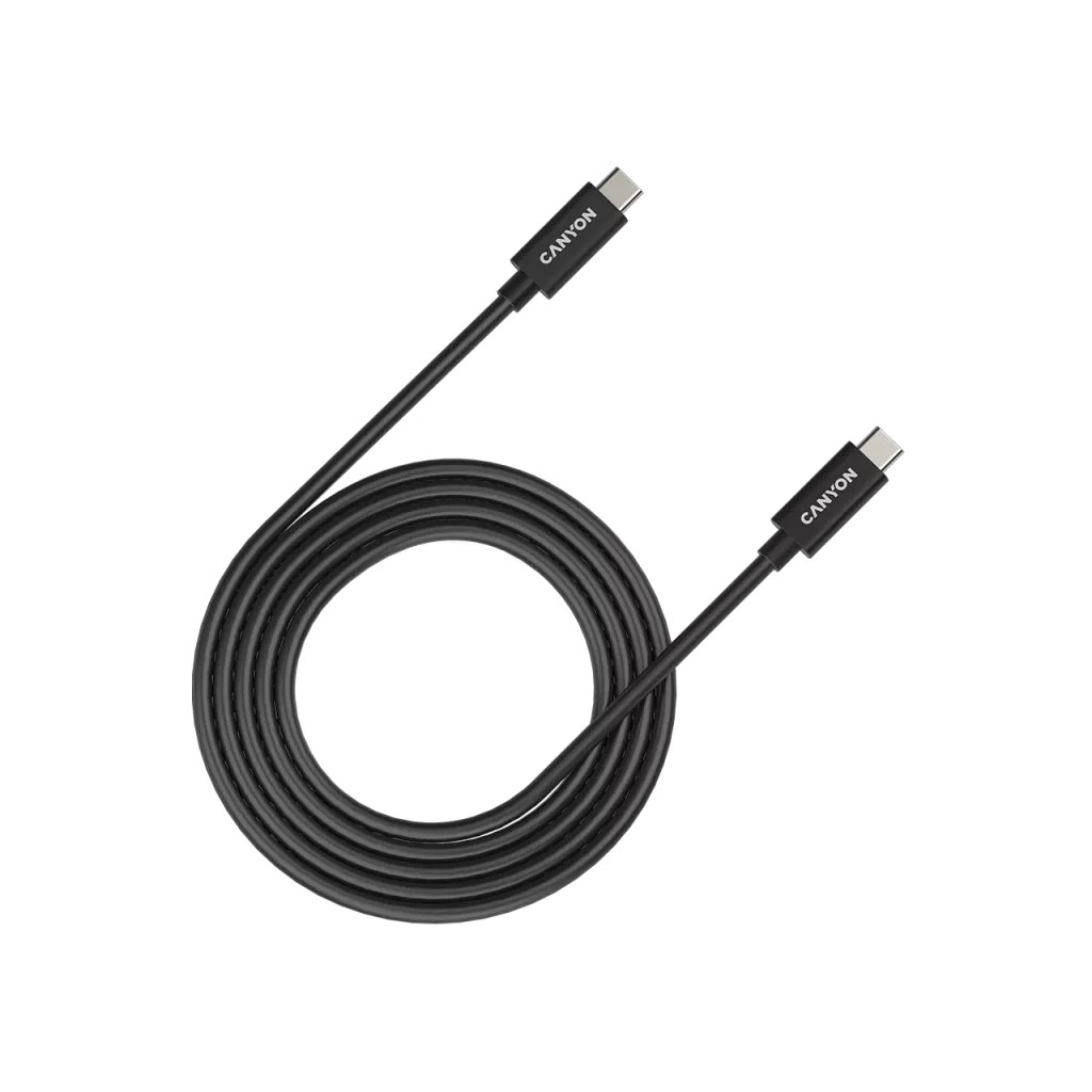 Дата кабель USB-C to USB-C 2.0m UC-42 5A 240W(ERP) E-MARK,black Canyon (CNS-USBC42B) - зображення 1